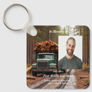 Christian Log Truck Driver  Memorial Keepsake  Key Ring