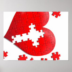 Christian love heart jigsaw puzzle poster
