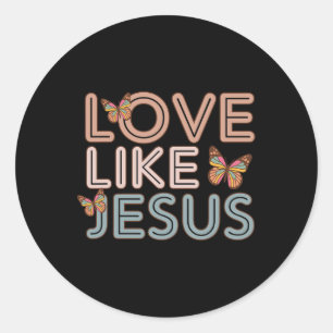 Christian Love Like Jesus Happy Easter Day Girls K Classic Round Sticker
