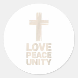 Christian Love Peace Unity Day Classic Round Sticker