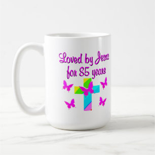 CHRISTIAN LOVED BY JESUS FOR 85 YEARS DESIGN COFFEE MUG