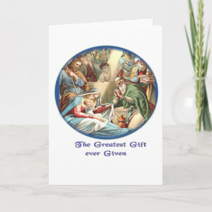 Christian manger scene card