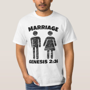 CHRISTIAN MARRIAGE GENESIS 2:24 T-SHIRTS