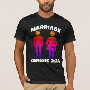 CHRISTIAN MARRIAGE GENESIS 2:24 T-SHIRTS