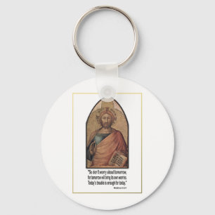 Christian Matthew 6:34 Verse Quote ~ Don't Worry Key Ring
