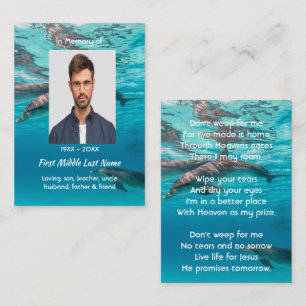 Christian Memorial Dolphins Underwater Ocean Business Card