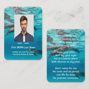 Christian Memorial Dolphins Underwater Ocean Business Card