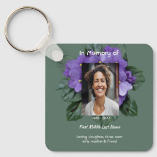 Christian Memorial Keepsake African Violet Key Ring
