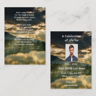 Christian Memorial Keepsake Beautiful Lake Beach Business Card