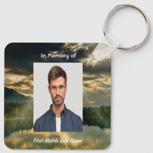 Christian Memorial Keepsake Beautiful Lake Beach Key Ring