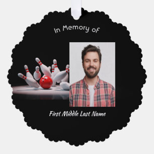 Christian Memorial Keepsake Bowling Bowler Tree Decoration Card