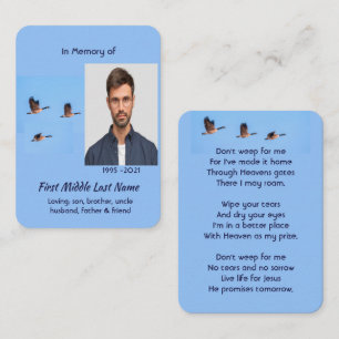 Christian Memorial Keepsake Canada Goose Outdoors Business Card