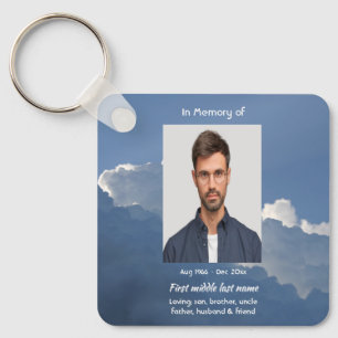 Christian Memorial Keepsake Clouds Sky Heavenly Key Ring
