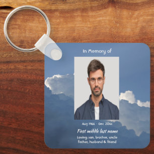 Christian Memorial Keepsake Clouds Sky Heavenly Key Ring