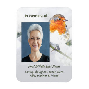 Christian Memorial Keepsake English Robin Bird Magnet