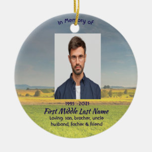 Christian Memorial Keepsake Farm Crop Prairie Ceramic Tree Decoration