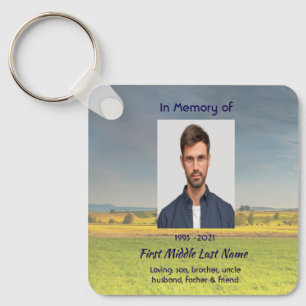 Christian Memorial Keepsake Farm Crop Prairie Key Ring