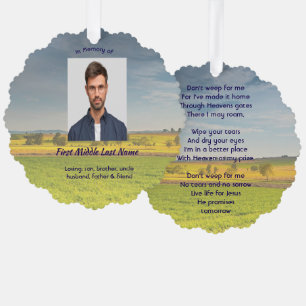 Christian Memorial Keepsake Farm Crop Prairie Tree Decoration Card