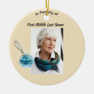 Christian Memorial Keepsake Feather Pen Ceramic Tree Decoration