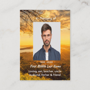 Christian Memorial Keepsake Golden Sunrise  Business Card