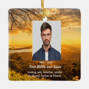 Christian Memorial Keepsake Golden Sunrise  Ceramic Ornament