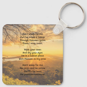 Christian Memorial Keepsake Golden Sunrise Key Ring