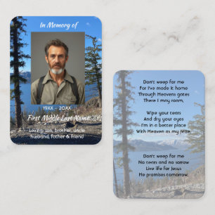 Christian Memorial Keepsake Lake Forest Trees Business Card