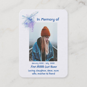 Christian Memorial Keepsake Memorial Dragonfly  Business Card
