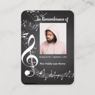 Christian Memorial Keepsake Music Notes Business Card