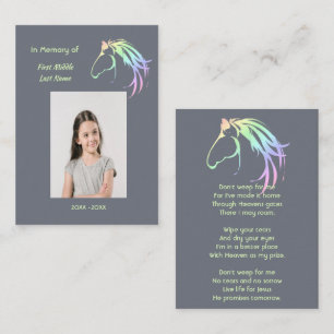 Christian Memorial Keepsake Pastel Horse Art Business Card