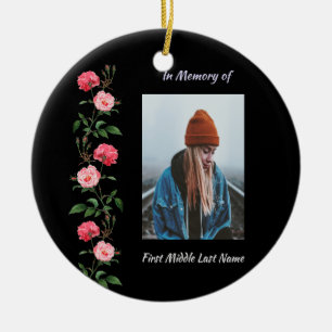 Christian Memorial Keepsake Roses Garden Flowers Ceramic Tree Decoration