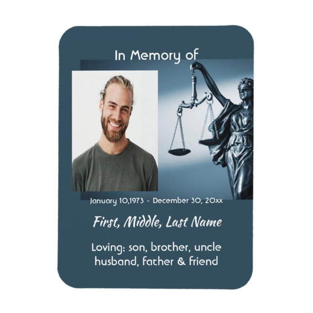 Christian Memorial Keepsake Scales Justice Law Magnet (Vertical)