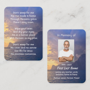 Christian Memorial Keepsake Sea Sky Cloud Island Business Card