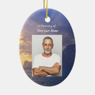 Christian Memorial Keepsake Sea Sky Cloud Island Ceramic Tree Decoration