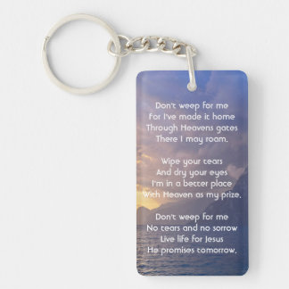 Christian Memorial Keepsake Sea Sky Cloud Island  Key Ring
