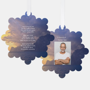 Christian Memorial Keepsake Sea Sky Cloud Island  Tree Decoration Card