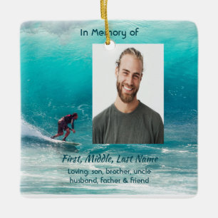 Christian Memorial Keepsake  Wave Surfer Water Ceramic Ornament