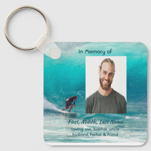 Christian Memorial Keepsake  Wave Surfer Water Key Ring