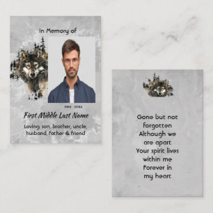 Christian Memorial Keepsake Wolf Wolves Animal art Business Card