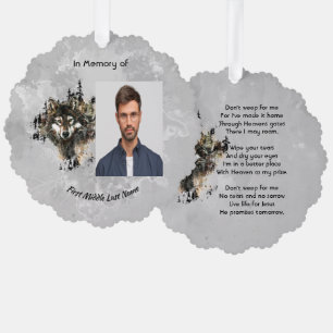 Christian Memorial Keepsake Wolf Wolves Animal art Tree Decoration Card