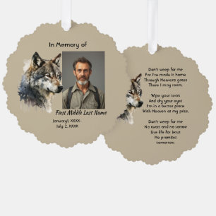 Christian Memorial Memory Card Watercolor Wolf