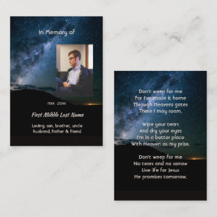 Christian Memorial Milky Way Starry Night Sky  Calling Card