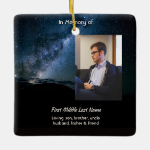 Christian Memorial Milky Way Starry Night Sky Ceramic Ornament