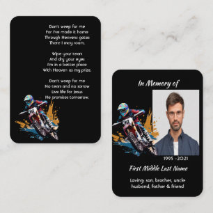 Christian Memorial  Motocross Motorcycle Racing  Business Card