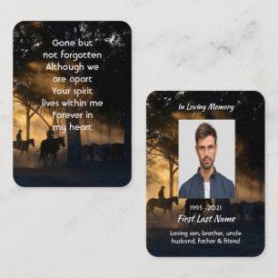 Christian Memorial Photo Forest Trail Walk Horses Business Card