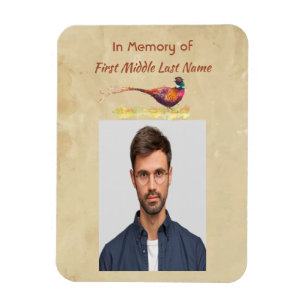 Christian Memorial Photo Invite Pheasant Bird Art Magnet