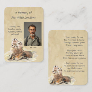 Christian Memorial Watercolor Seals Animals Business Card