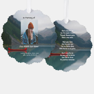 Christian Memorial Wilderness Lake Canoe Tree Decoration Card