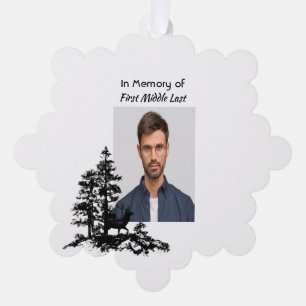 Christian Memory Keepsake Masculine Stag Deer Tree Decoration Card