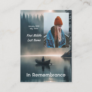 Christian Memory Keepsake Wilderness Lake Canoe Business Card